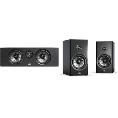 Polk Audio Reserve Series R400 Large Center Channel Loudspeaker & Reserve R200 Large Bookshelf Speaker for Dynamic