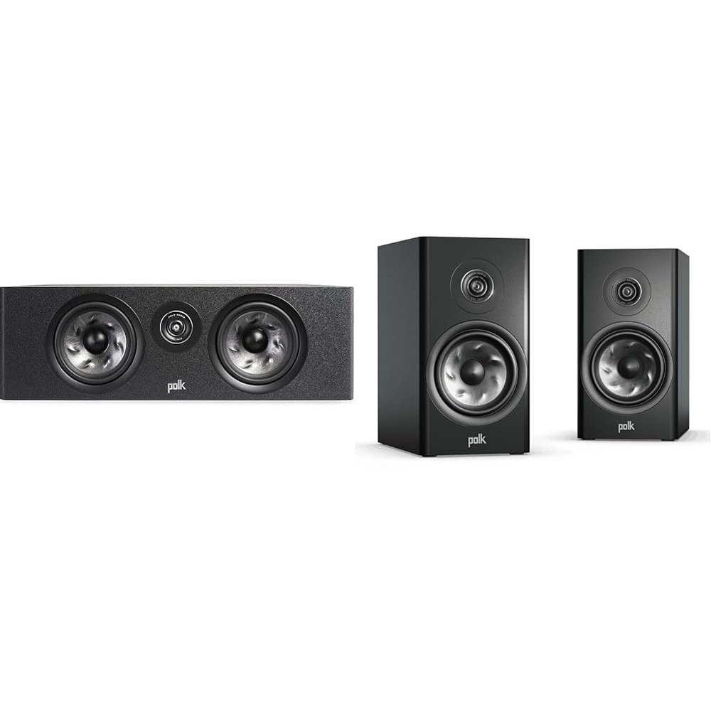 Polk Audio Reserve Series R400 Large Center Channel Loudspeaker & Reserve R200 Large Bookshelf Speaker for Dynamic