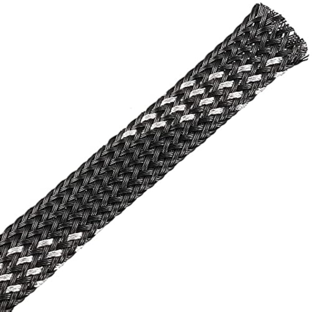XYWHPGV PET Expandable Cord Protector,16.5Ft-6mm Wire Loom Cable Sleeve Black and Silver(af113 37a79 fcc7d c47f2 ba5c6 e0099