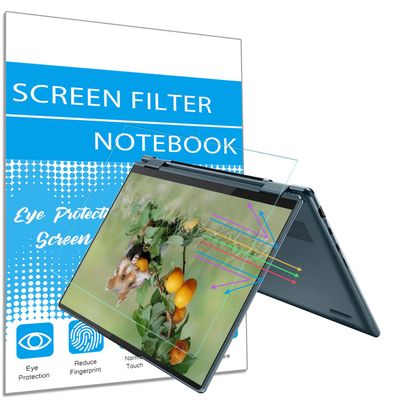 2 Pack Anti Blue Light Matte Screen Protector for 2023-2022 Lenovo Yoga 7i 14 2-in-1 Touchscreen 16:10 Aspect Ratio Laptop , Yoga 14 Eye Protection Blue Light, Anti Glare, UV Screen Filter Film Cover,
