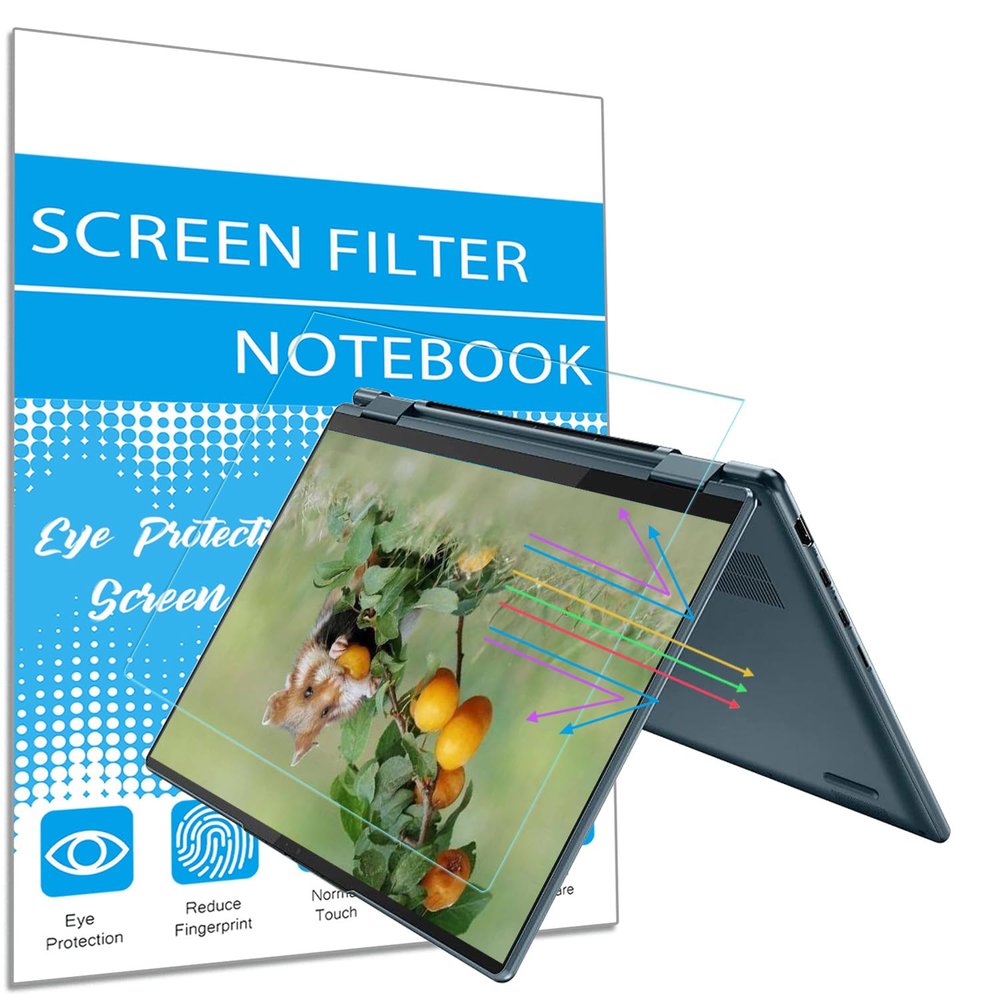 2 Pack Anti Blue Light Matte Screen Protector for 2023-2022 Lenovo Yoga 7i 14 2-in-1 Touchscreen 16:10 Aspect Ratio Laptop , Yoga 14 Eye Protection Blue Light, Anti Glare, UV Screen Filter Film Cover,