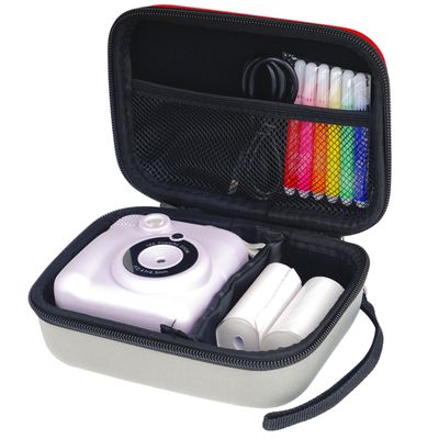 Blummy Hard Portable Travel Bag, suitable for ESOXOFFORE Instant Printing Camera, with a mesh bag for storing USB cables and color pens (Boxes for sale only) (Red)