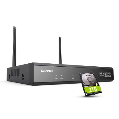 SANNCE 10CH 5MP NVR All-in-One Wireless CCTV Security Camera System with 2TB HDD Waterproof Surveillance IP Camera System,Plug an Play,Enhance Signal,P2P,Snapshot Email Alert & APP Push