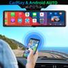 Wireless Carplay Screen 11.26 Inch 4K FHD Rearview Mirror Driving Recorder with Voice Assistant, Airplay, CarPlay & Android Auto, 3 Cameras, Parking Monitor, Compatible with 99% Car (Three Way Camera) view 3