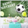 12x8ft Soccer Happy Birthday Backdrop Boy Party Green Grass Photography Background Birthday Football Field Banner Cake Table Decorations Supplies Photo Booth Props view 4
