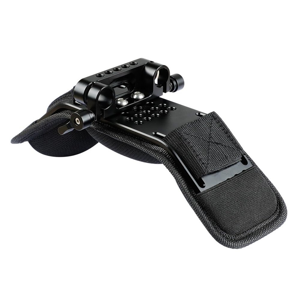 FEICHAO Shoulder Pad Strap 15mm Dual Rod Clamp 1/4 3/8 Screw Hole for DSLR Camera Accessories (Type A)