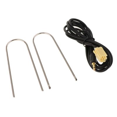 RAEGAN [Vehicle Parts] AUX Input 3.5mm Jack Cable Lead Plug 6Pin Mini ISO for iPod MP3 for Fiat 500 for Grande [Replacement]