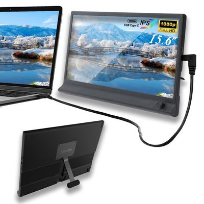 15.6Inch Laptop Monitor Exteder, Portable Monitor for Laptop 1080P FHD USB C Laptop Screen Extender with Brightness Adjustment Dial, Laptop Second Screen, Travel Monitor for Laptop Mac PC Phone