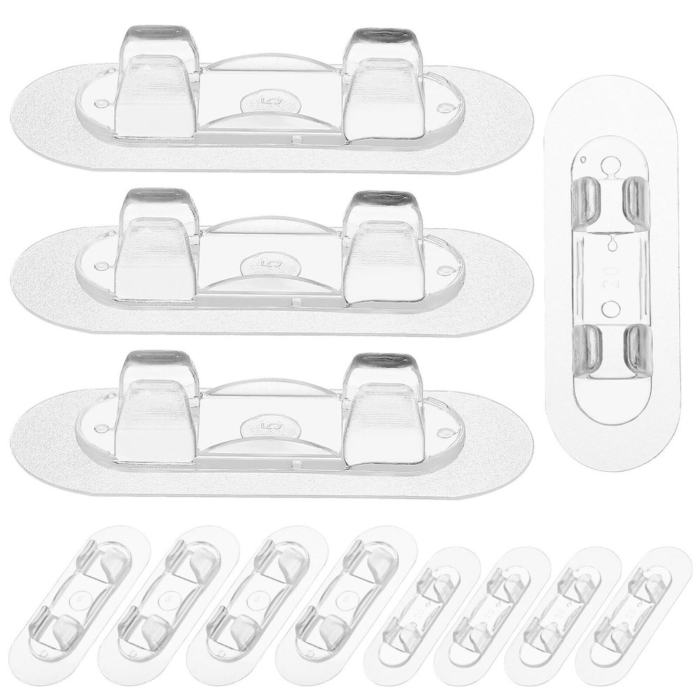 OSALADI 30pcs Adhesive Cable Clips Cord Holders Wire Organizers for Easy Installation Transparent Secure Fixation for Cables Office Car