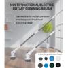 Taoke Electric Scrubber Brushes, 8 Replaceable Cleaning Heads & Adjustable Handle, 3 Speeds, with Night Light and LED Display, Bathroom Grout Floor Wall Sink Scrubber view 2