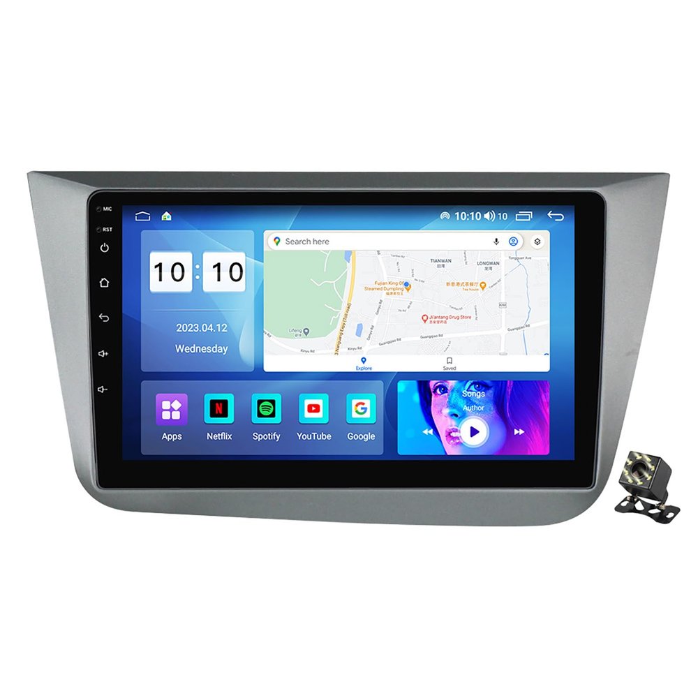 CARUENT Android 12 for Seat Altea 5P 2004-2015 for Toledo 5P III 3 2004-2009 Car Stereo Radio 9 Inch Multimedia Player Support Carplay BT GPS SWC WiFi OBD2 DAB+DSP with Backup Camera,M800s/8+256g