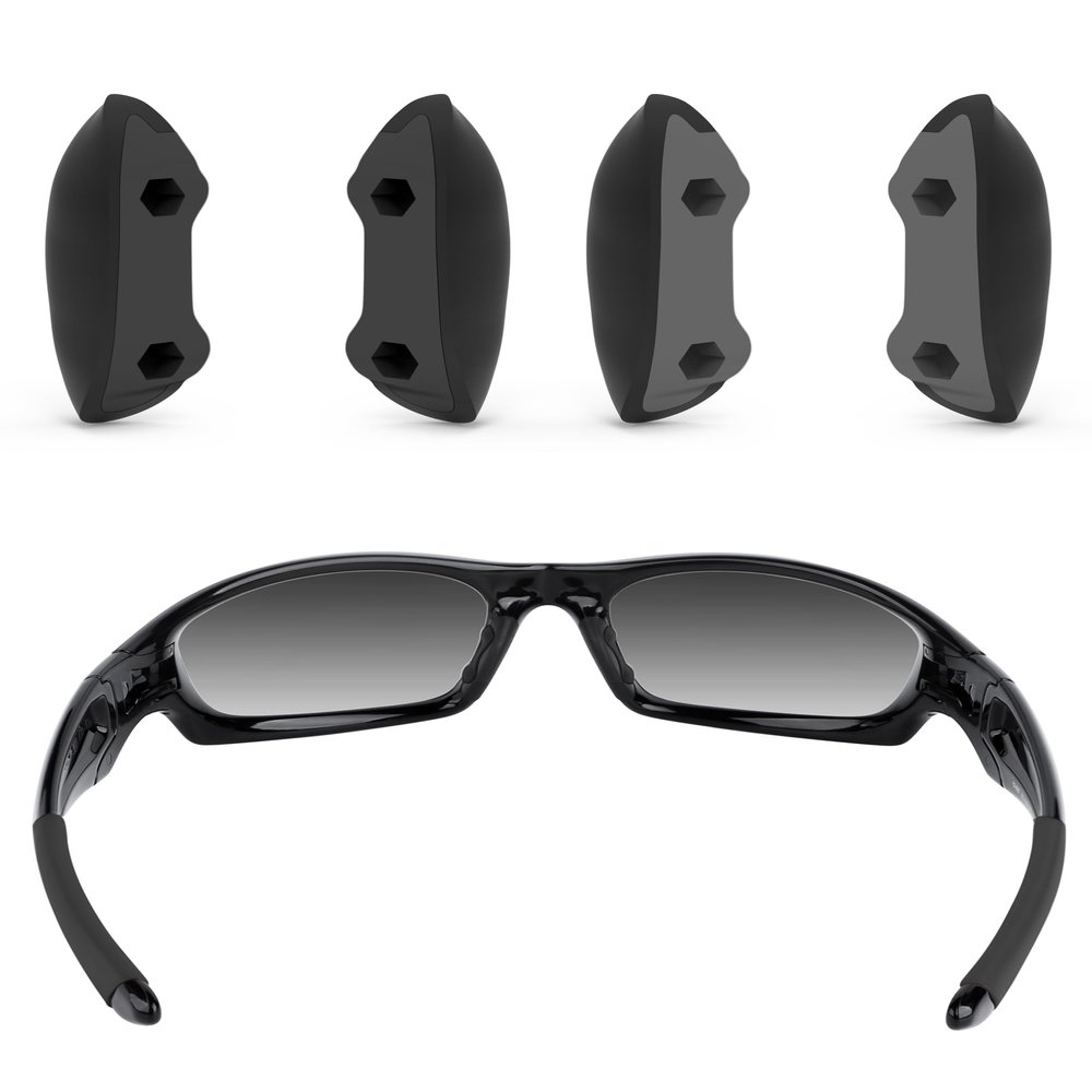 ToughAsNails 2 PCS Standard Fit Replacement Nose Pads Pieces for Oakley Straight Jacket 2007 Black&Gray Sunglasses