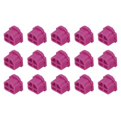 MECCANIXITY 15pcs RJ11 Port Duct Covers Caps Silicone Plugs Protector for Phone Jack Coax Ethernet RJ11 Female Plug, Rose Red