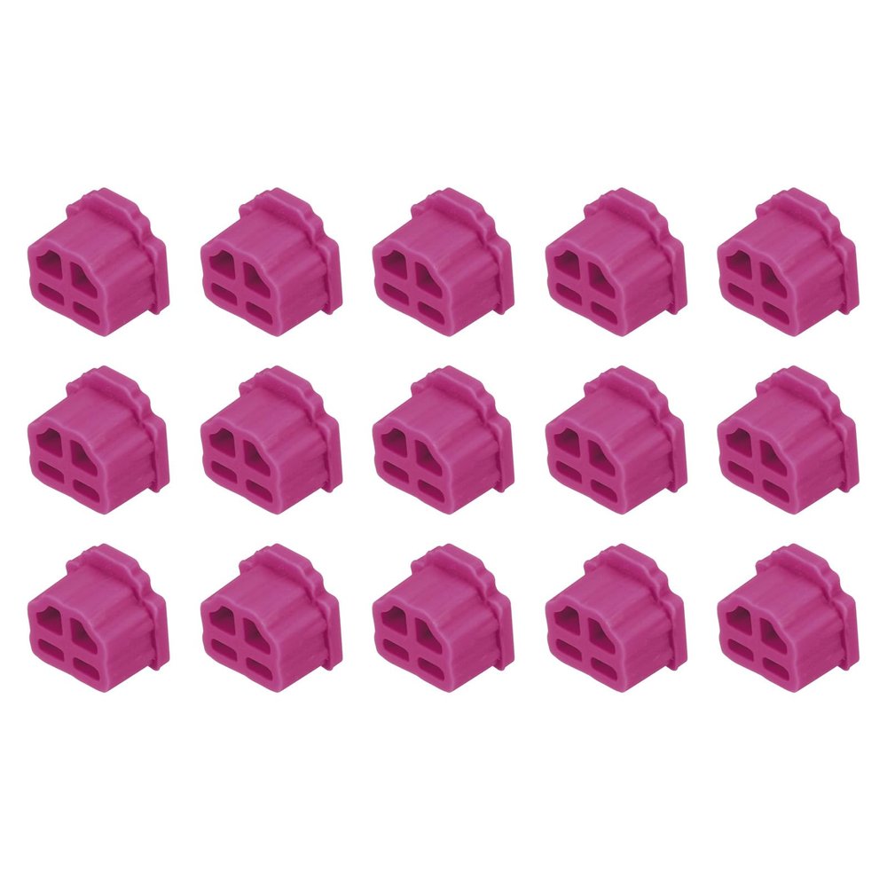 MECCANIXITY 15pcs RJ11 Port Duct Covers Caps Silicone Plugs Protector for Phone Jack Coax Ethernet RJ11 Female Plug, Rose Red