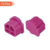 MECCANIXITY 15pcs RJ11 Port Duct Covers Caps Silicone Plugs Protector for Phone Jack Coax Ethernet RJ11 Female Plug, Rose Red view 3