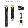 Compatible with Fitbit Versa 4Sense 2 Band Women Men,Adjustable Rose Gold Headband Leather Sport Band,Compatible with Fitbit Versa 3Sense bands for women men (Versa4/Sense2, Black) view 4