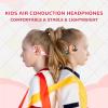 GenXenon Open Ear Headphones with Mic, 85dB Safe Volume Limited Air Conduction for Kids Wireless Headphones, On Ear Bluetooth Headsets for Boys and Girls with 8GB Memory 8 Hrs Playtime for Music(Pink) view 2
