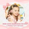 GenXenon Open Ear Headphones with Mic, 85dB Safe Volume Limited Air Conduction for Kids Wireless Headphones, On Ear Bluetooth Headsets for Boys and Girls with 8GB Memory 8 Hrs Playtime for Music(Pink) view 4