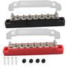 2PCS 12 Terminal Bus Bar Kit with Cover & Heat Shrink Terminals Ground Distribution for Automotive and Marine, Bus Bar 2 Studs 12 Screw Terminals, Max 48V 150A (Red & Black) view 1