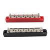 2PCS 12 Terminal Bus Bar Kit with Cover & Heat Shrink Terminals Ground Distribution for Automotive and Marine, Bus Bar 2 Studs 12 Screw Terminals, Max 48V 150A (Red & Black) view 4