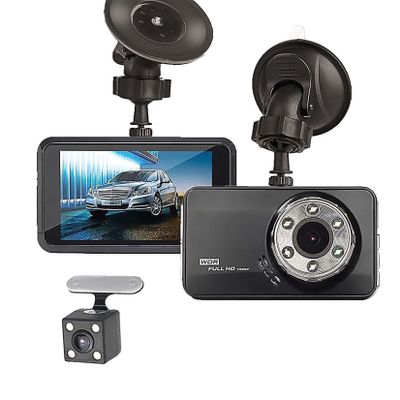 BNEI 1080p HD Car Camera, Front and Rear Dual Recording with 32g Memory Card, 24-Hour Parking Mode, 170 Wide Angle Shot, G Sensor