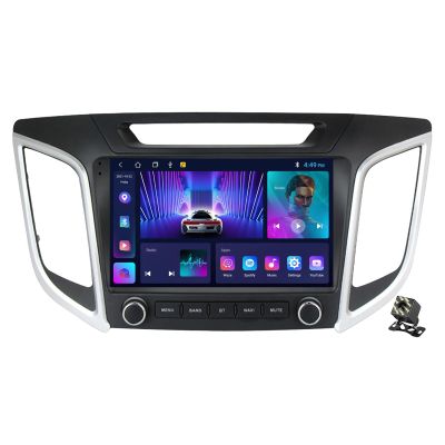 2 DIN Car Stereo Radio Android 12 for Hyundai Creta IX25 2015-2019, 9" Multimedia Player Autoradio with Navigation GPS Carplay Auto BT WiFi 4G FM RDS SWC+Backup Camera,M150cp/2+32g