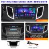 2 DIN Car Stereo Radio Android 12 for Hyundai Creta IX25 2015-2019, 9" Multimedia Player Autoradio with Navigation GPS Carplay Auto BT WiFi 4G FM RDS SWC+Backup Camera,M150cp/2+32g view 2