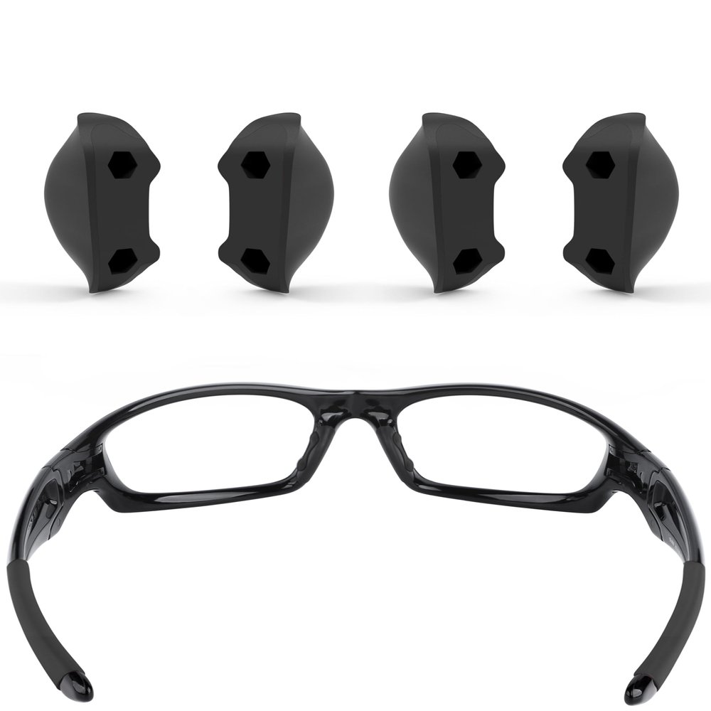ToughAsNails 2 PCS Low Bridge Fit Replacement Nose Pads Pieces for Oakley Straight Jacket 2007 Black&Black Sunglasses
