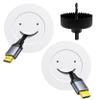in Wall Cable Management Kit, tv Cable Hider Wall kit, 2 Pcs Walls Grommets TV Cord Hider with Hole Saw Drill Attachment for Easy Install, Perfect for Hiding HDMI, Aux, and Low-Voltage Cables - White view 1