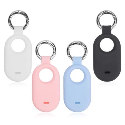 4pcs Protective Case for Galaxy Smart Tag 2, Tracking Device Protective Silicone Skin Cover with Key Ring for Smart Tag 2 GPS Item Finders Accessories for Keys Wallet Luggage Kids Pets