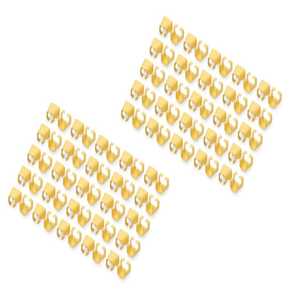 DIGITUS Colour Clips for RJ45 Patch Cables - Colour Organization of Network Cables - to Improve Cable Management - 100 Pieces - for CAT 5e, CAT 6 & CAT 6A LAN Cables - AWG 24/7 to 27/7 - Yellow