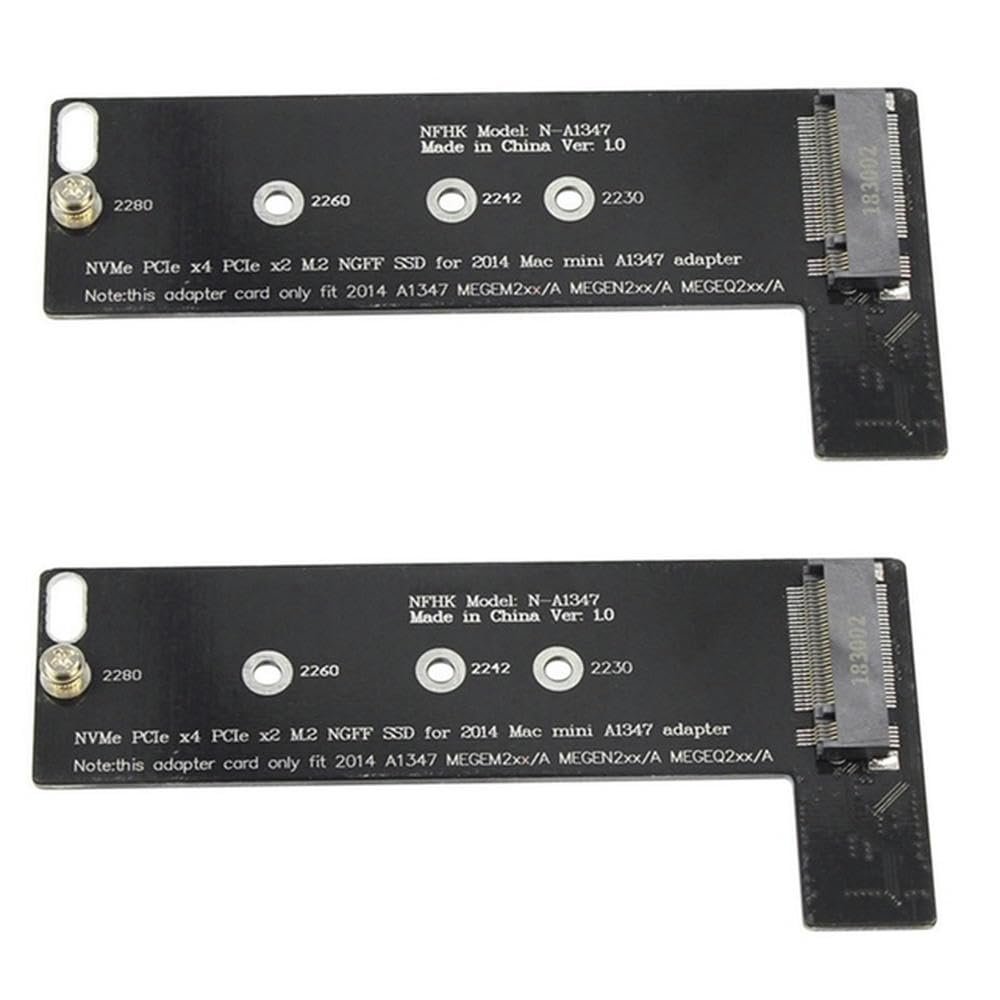 YTHYTHYTH 2X Nvme M2 SSD Converter Card to for Apply Mac Mini 2014 A1347 MEGEN2 MEGEQ2 Adapter