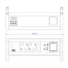 BACHMANN Desk 2xCEE7/3 1xUSB A/C 22W 1xCM GST18 RAL9010 view 2