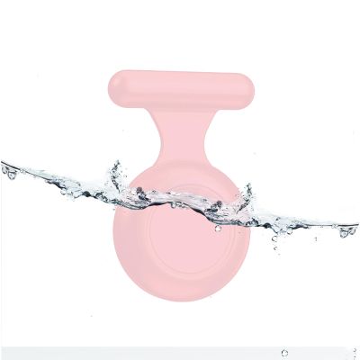 Frylaa AirTag Holder Case for Kids Waterproof,Hidden AirTag Case with Brooch Pin Holder,Item Locator,Anti Lost GPS Tracker Item Finder for Child/Kids/Elderly/Pets/Clothing-Pink