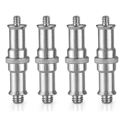 YTHYTHYTH 4 Pieces Standard 1/4 to 3/8 Inch Metal Male Converter Threaded Screw Adapter Spigot Stud for Studio Light Stand