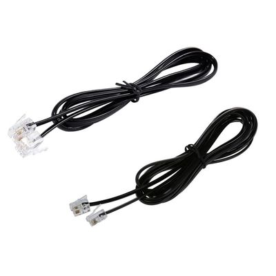 YTHYTHYTH 2Pcs RJ11 6P4C Telephone Cable Cord ADSL Modem, 1 Meters & 2 Meters