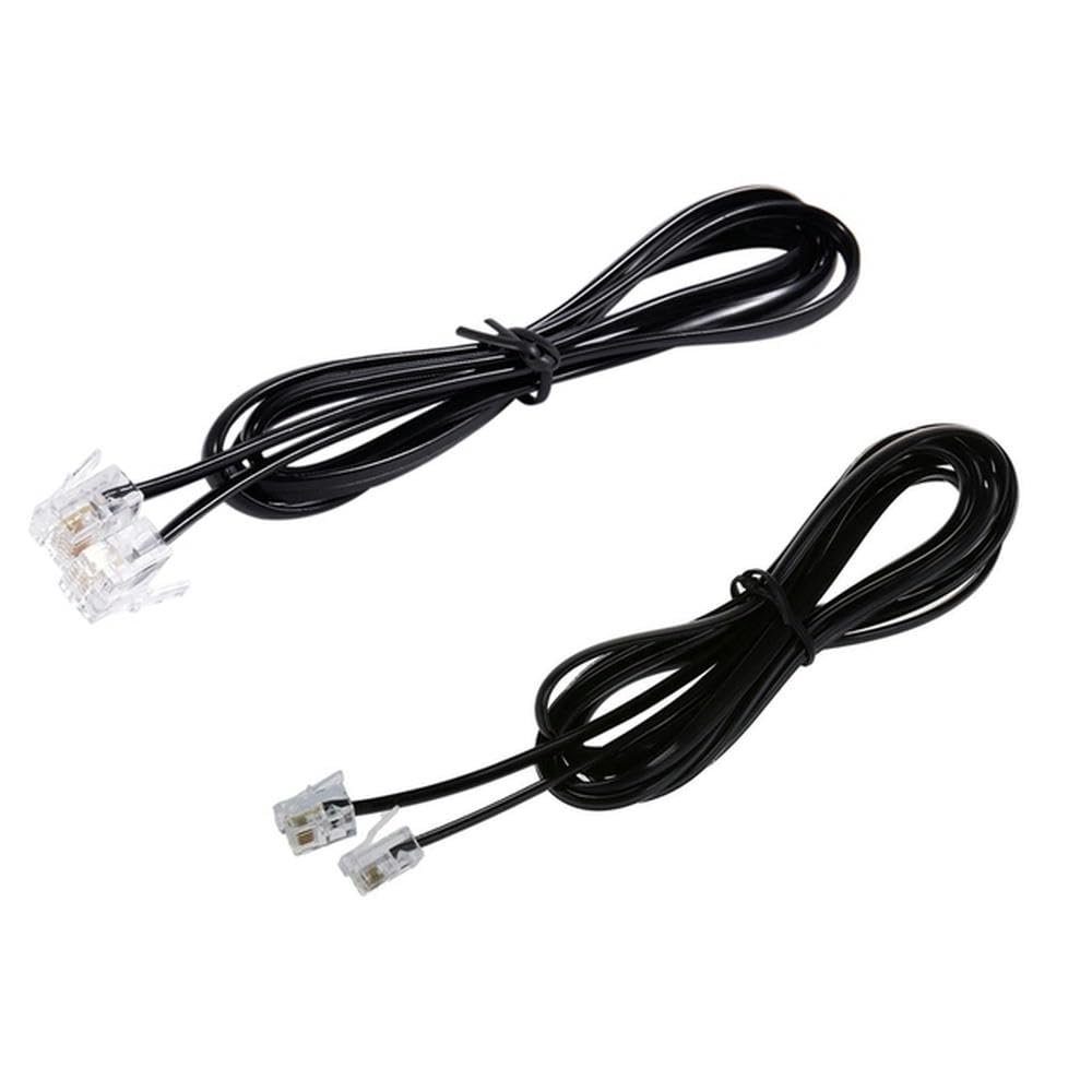 YTHYTHYTH 2Pcs RJ11 6P4C Telephone Cable Cord ADSL Modem, 1 Meters & 2 Meters