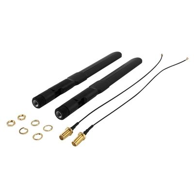 YTHYTHYTH Dual Band 2.4Ghz 5Ghz 5.8Ghz 8Dbi RP-SMA Male Antenna & 20Cm 8 Inch U.FL to RP-SMA Female Pigtail Cable 6-Pack
