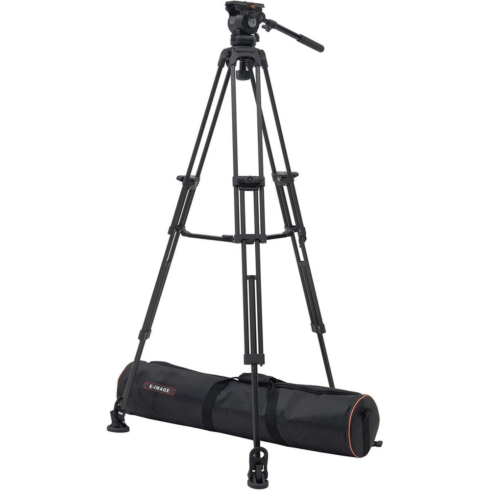 Ikan E-Image EG05C2 3-Section Carbon Fiber Tripod with GH05 Fluid Video Head and Mid-Level Spreader