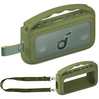 RAWECUD Silicone Cover Case for Soundcore Motion 300 Wireless Hi-Res Portable Speaker, Protective Holder Skin for Motion 300 Speaker Case Accessories (Green)
