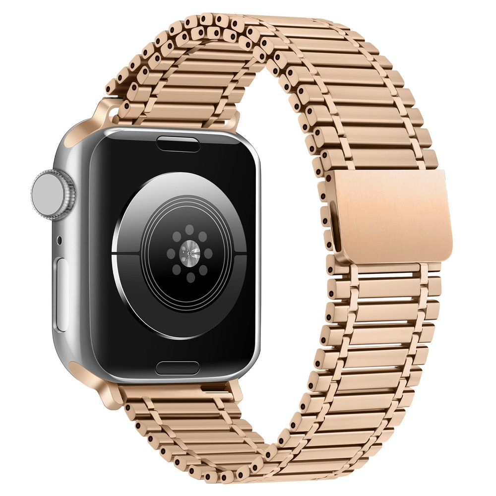 Wristband for Apple Watch 38mm 40mm 41mm 42mm 44mm 45mm 49mm Stainless steel Wristband for IWatch 9/8/7/6/5/4/3/2/1/SE Series Men Women (Rose gold,42-44-45-49MM)