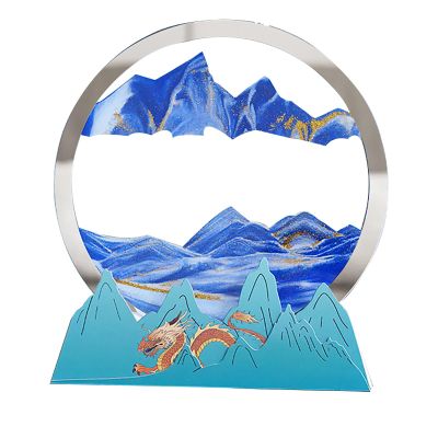 TaLcuS Moving Sand Art, Sand Art Liquid Motion Moving,3D Deep Sea Moving Sand Art,Relaxing Sandscape Art Table Desk Top to Decor for Any Home, Office Desktop, Mantle,Bookshelf Making It Ideal