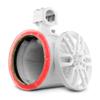 DS18 Marine and Powersports Empty Tower Speaker Pod with LED RGB Lights & Grill - Fits 8" Speaker - White - Speaker not Included - Great for Boats, Jeeps, ATV, UTV, Powersports, Golf Car, All elements view 1