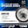 DS18 Marine and Powersports Empty Tower Speaker Pod with LED RGB Lights & Grill - Fits 8" Speaker - White - Speaker not Included - Great for Boats, Jeeps, ATV, UTV, Powersports, Golf Car, All elements view 3
