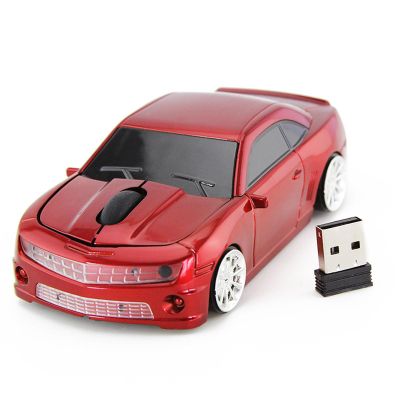 Beufee Car Mouse, 2.4g Wireless Car Mouse with USB Receiver Cool Wireless Gaming Mouse Cordless Mouse Car Wireless Computer Mouse for Laptop(Red)