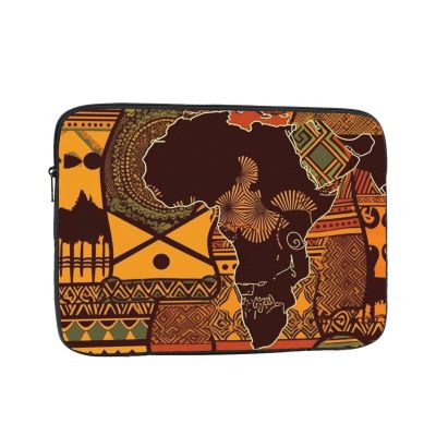 African Map Ethnic Pattern Print Laptop Case Waterproof Shock Resistant Computer Sleeve Case Laptop Protector for Travel Work 10 inch