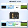 CKLau 2 Port Quad Monitor HDMI KVM Switch 8K@60Hz, 4K@144Hz with Cables for 4 Monitors 2 Computers Sharing Video Keyboard Mouse Support Emulation EDID, Hotkey Switching, HDMI 2.1, HDR view 2