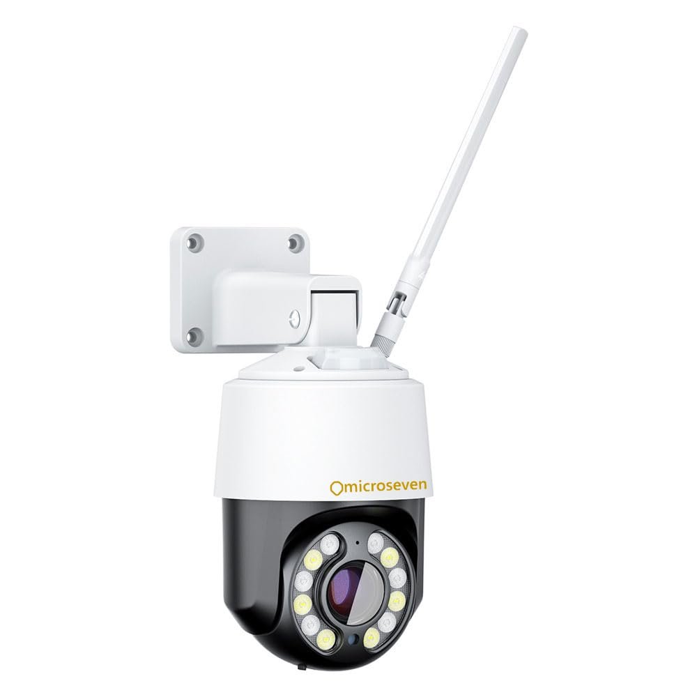 MICROSEVEN M7D5MP-PTZV14X-WPSAA 5MP IP WiFi (2.4/5Ghz) POE 14x Optical Zoom PTZ Professional Open Source Security Dome Camera with Active Deterrence