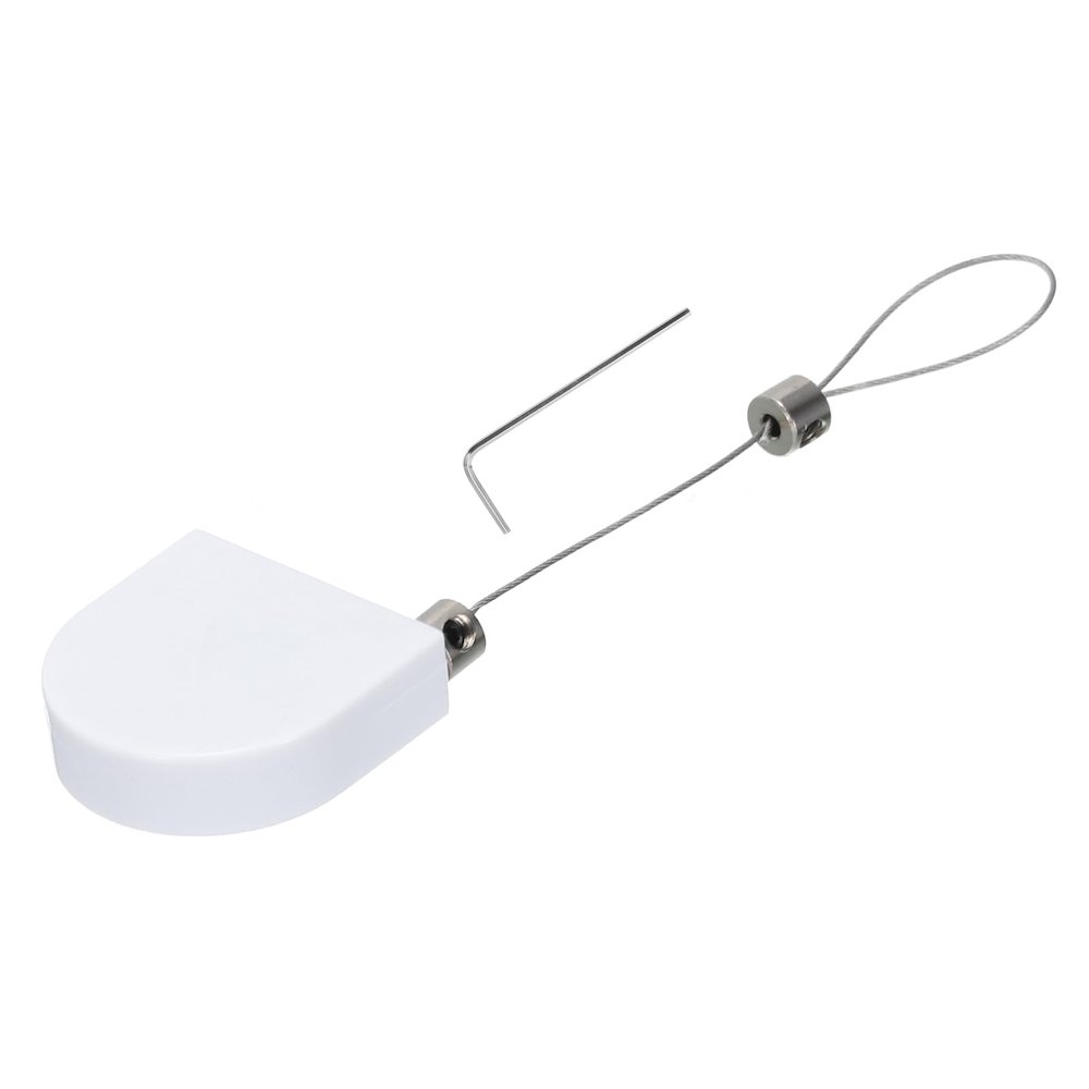 MECCANIXITY Retractable Security Cable Lock,Remote Control Security Lock,Remote Control Anti-Lost Rope with Double-Sided Adhesive for TV,DVD,Hardware Cable Lock 1Set White 35.43" Length