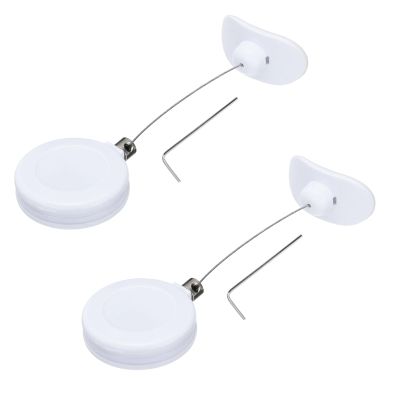 MECCANIXITY Retractable Security Cable Lock,Remote Control Arc Terminal Lock,Remote Control Anti-Lost Rope with Double-Sided Adhesive for TV,DVD,Hardware Cable Lock 2Set White 35.43" Length